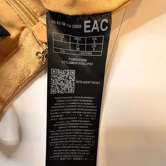 GUESS Sabine Faux Suede Lace Up Mini Dress - Tan/Camel - Picture 5 of 7